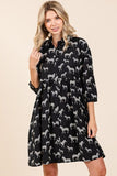 Mittoshop Zebra Print Button Down Shirt Mini Dress - Trendsi