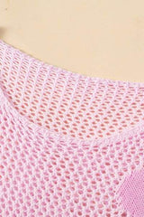 Openwork Round Neck Floral Knit Cover Up - Trendsi - Flyclothing LLC