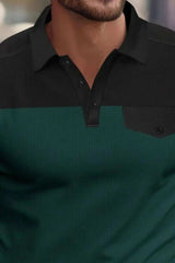Men's Full Size Waffle-Knit Collared Contrast Polo Plus Size - Trendsi - Flyclothing LLC