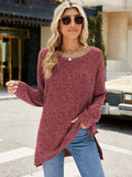 Round Neck Long Sleeve T-Shirt - Trendsi - Flyclothing LLC