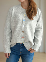 Button Down Long Sleeve Cardigan - Trendsi