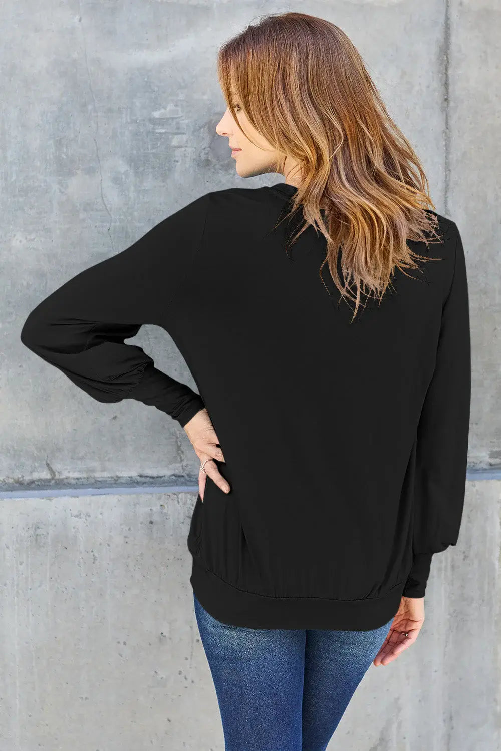 Basic Bae Full Size V-Neck Lantern Sleeve Top - ShopBasicbae - Flyclothing LLC