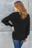 Basic Bae Full Size V-Neck Lantern Sleeve Top - Trendsi - Flyclothing LLC