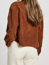 Button Up Long Sleeve Jacket - Trendsi - Flyclothing LLC