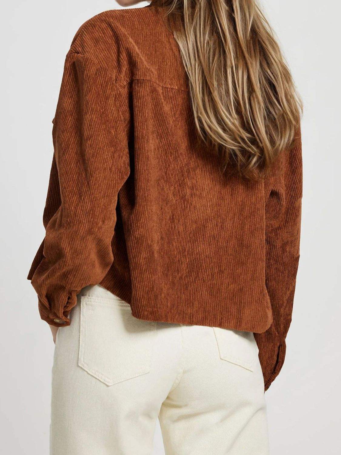 Button Up Long Sleeve Jacket - Trendsi - Flyclothing LLC