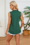Ruched Notched Tank - Trendsi