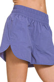 Zenana Windbreaker Smocked Waistband Running Shorts - Trendsi