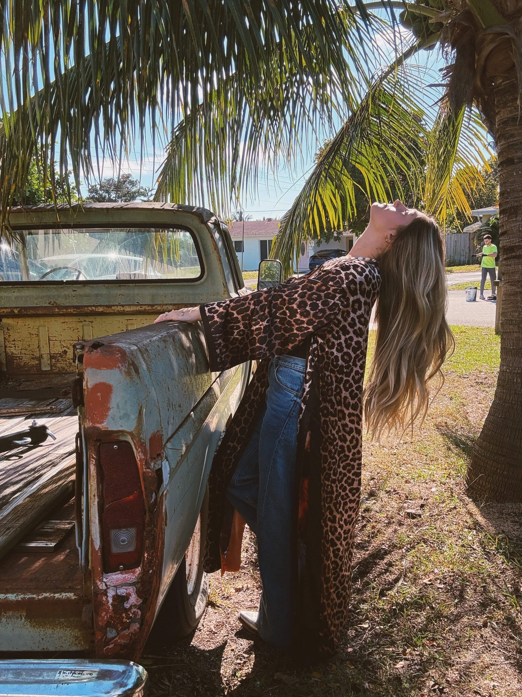 Rebel Yell Horse & Leopard Print Reversible Duster - Lil Bee's Bohemian - Flyclothing LLC