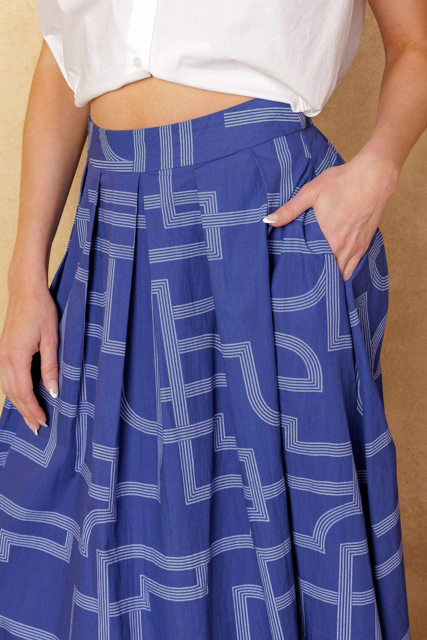 LEAVES OF TOMORROW WOVEN MIDI SKIRT - Flying Tomato - Flyclothing LLC
