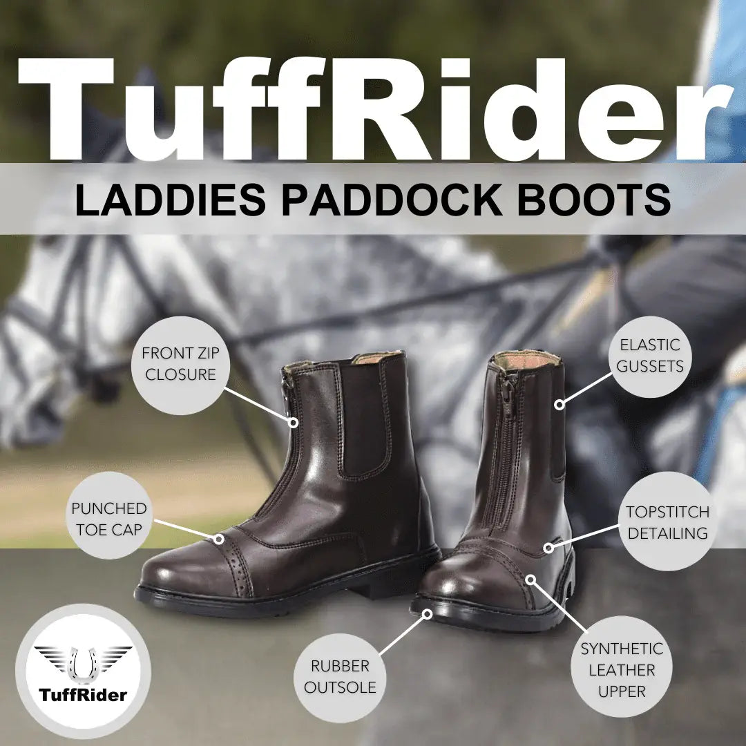 TuffRider Women's Starter Front Zip Paddock Boots Wide Regular - Breeches.com - Flyclothing LLC