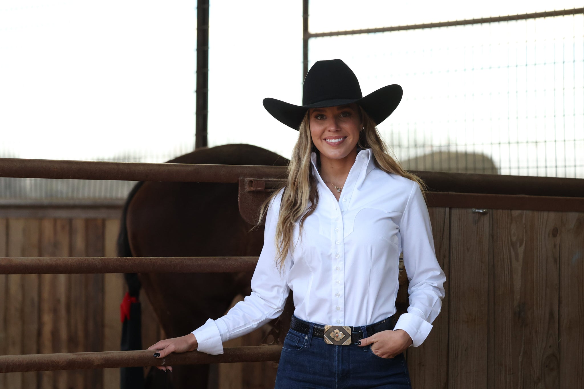OG Solid White Stretch Women’s Western Shirt