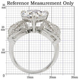 1W027 - Rhodium Brass Ring with AAA Grade CZ in Clear - Alamode - Flyclothing LLC