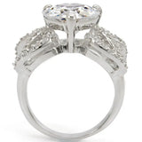 1W027 - Rhodium Brass Ring with AAA Grade CZ in Clear - Alamode - Flyclothing LLC