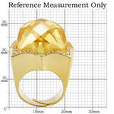 1W030 - Gold Brass Ring with AAA Grade CZ  in Citrine Yellow