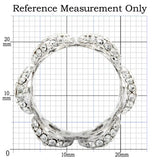 1W032 - Rhodium Brass Ring with Top Grade Crystal in Clear - Alamode - Flyclothing LLC