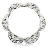 1W032 - Rhodium Brass Ring with Top Grade Crystal in Clear - Alamode - Flyclothing LLC