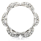 1W032 - Rhodium Brass Ring with Top Grade Crystal  in Clear - Alamode