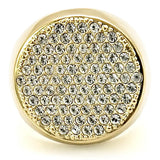 1W034 - Gold Brass Ring with Top Grade Crystal in Clear - Alamode - Flyclothing LLC