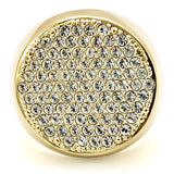 1W034 - Gold Brass Ring with Top Grade Crystal  in Clear - Alamode
