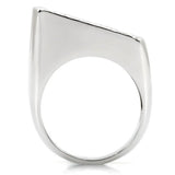 1W035 - Rhodium Brass Ring with Top Grade Crystal in Clear - Alamode - Flyclothing LLC
