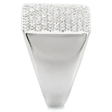 1W035 - Rhodium Brass Ring with Top Grade Crystal in Clear - Alamode - Flyclothing LLC