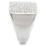 1W035 - Rhodium Brass Ring with Top Grade Crystal in Clear - Alamode - Flyclothing LLC