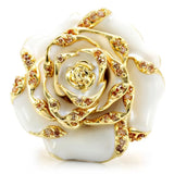 1W040 - Gold Brass Ring with AAA Grade CZ in Champagne - Alamode - Flyclothing LLC
