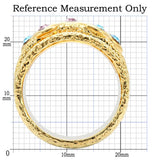 1W047 - Gold Brass Ring with Top Grade Crystal  in Multi Color - Alamode
