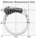 1W048 - Rhodium + Ruthenium Brass Ring with AAA Grade CZ in Black Diamond - Alamode - Flyclothing LLC