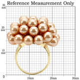 1W050 - Gold Brass Ring with Synthetic Pearl in Champagne - Alamode - Flyclothing LLC