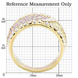 1W053 - Gold Brass Ring with Top Grade Crystal in Multi Color - Alamode - Flyclothing LLC