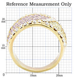 1W053 - Gold Brass Ring with Top Grade Crystal  in Multi Color - Alamode