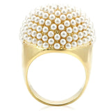 1W058 - Gold Brass Ring with Synthetic  in Citrine Yellow - Alamode