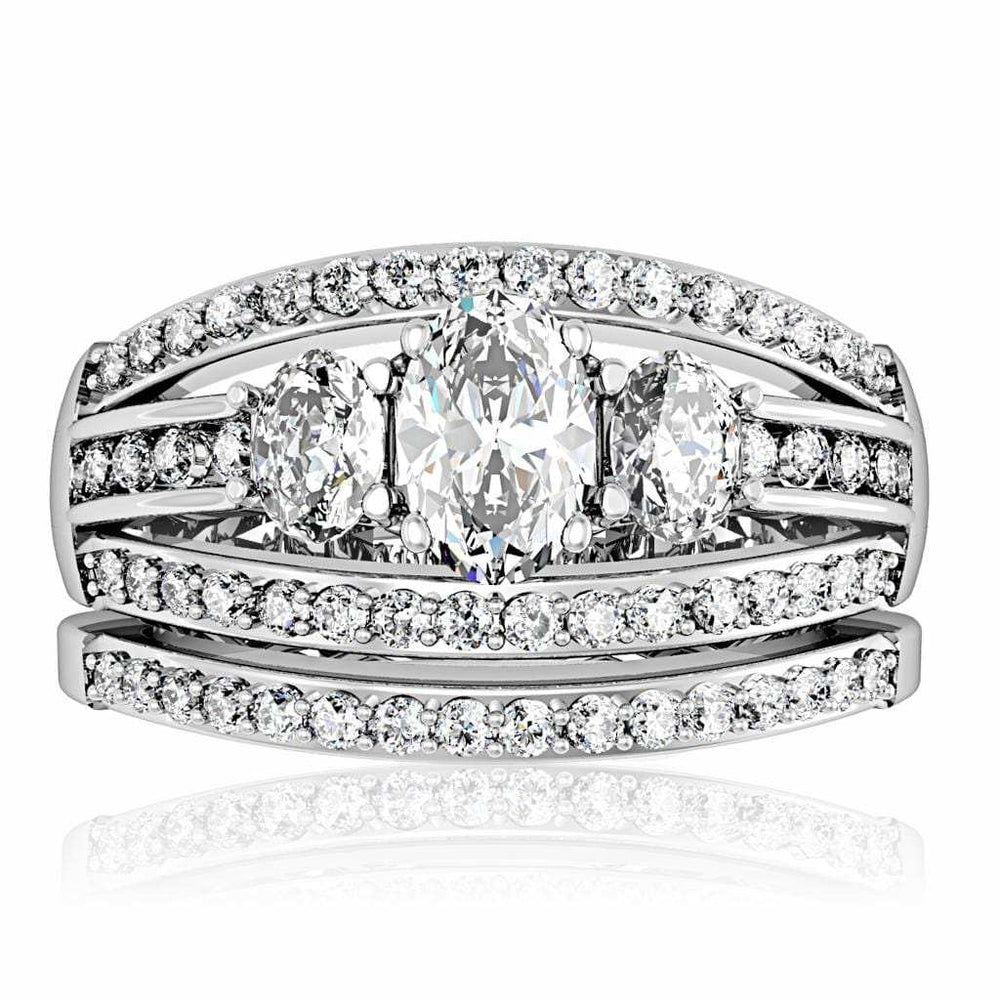 1W162 - Rhodium Brass Ring with AAA Grade CZ in Clear - Alamode - Flyclothing LLC