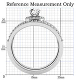 1W164 - Rhodium Brass Ring with AAA Grade CZ in Clear - Alamode - Flyclothing LLC