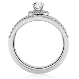 1W164 - Rhodium Brass Ring with AAA Grade CZ in Clear - Alamode - Flyclothing LLC