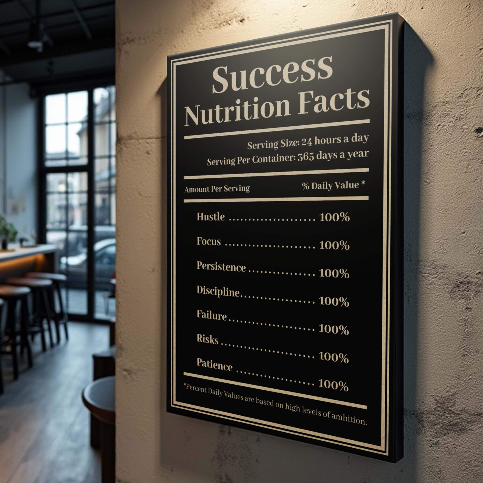 Ingredients For Success Motivational Wall Sign - Tailored Canvases - Flyclothing LLC