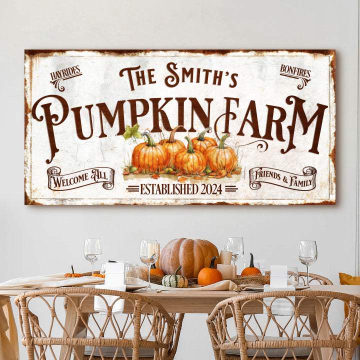Personalized Pumpkin Farm Sign - Tailored Canvases - Flyclothing LLC