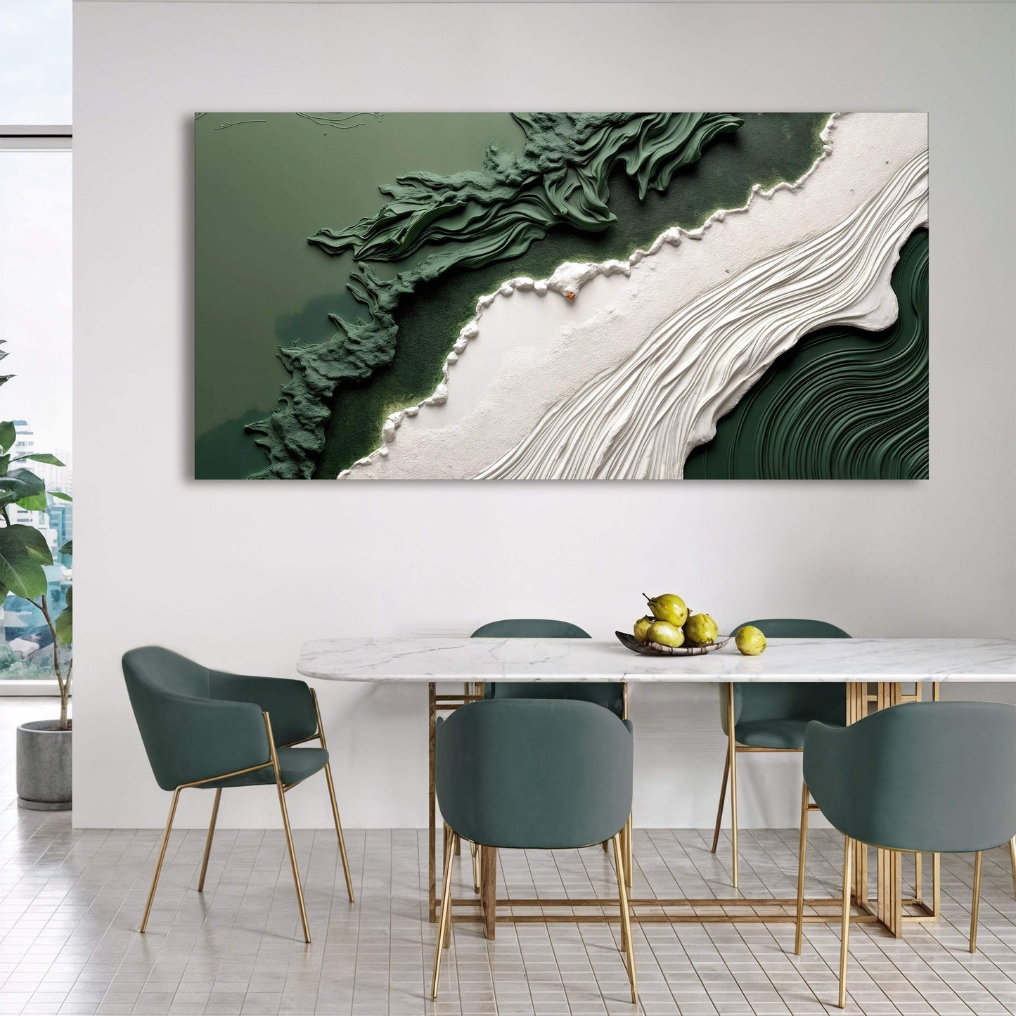Green Rivers Abstract Wall Art VI - Tailored Canvases - Flyclothing LLC