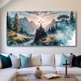 Cross On A Hill Faith Wall Art - Tailored Canvases - Flyclothing LLC