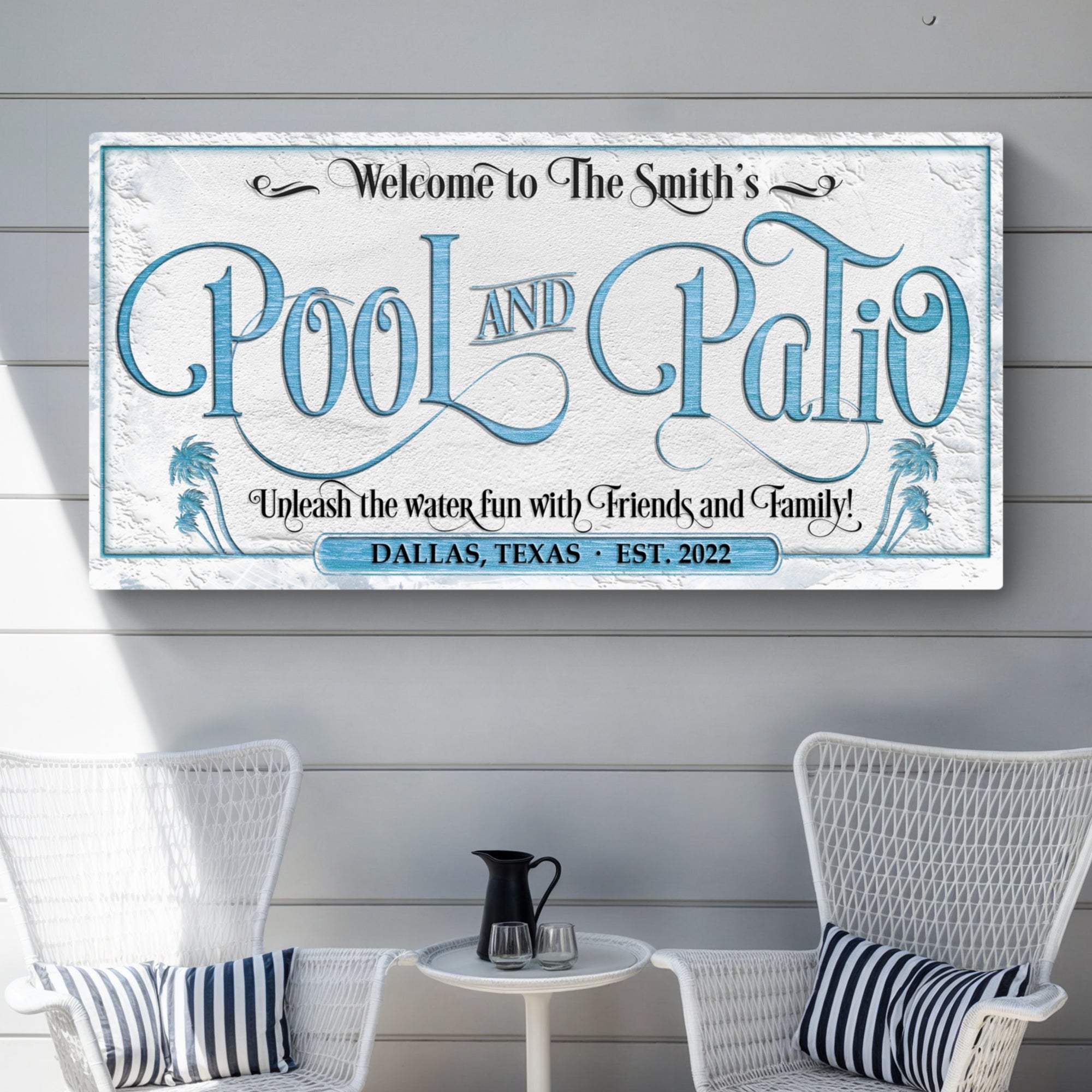 Personalized Pool & Patio Sign - Tailored Canvases - Flyclothing LLC