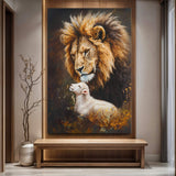 Lion And Sheep Faith Wall Art - Tailored Canvases - Flyclothing LLC