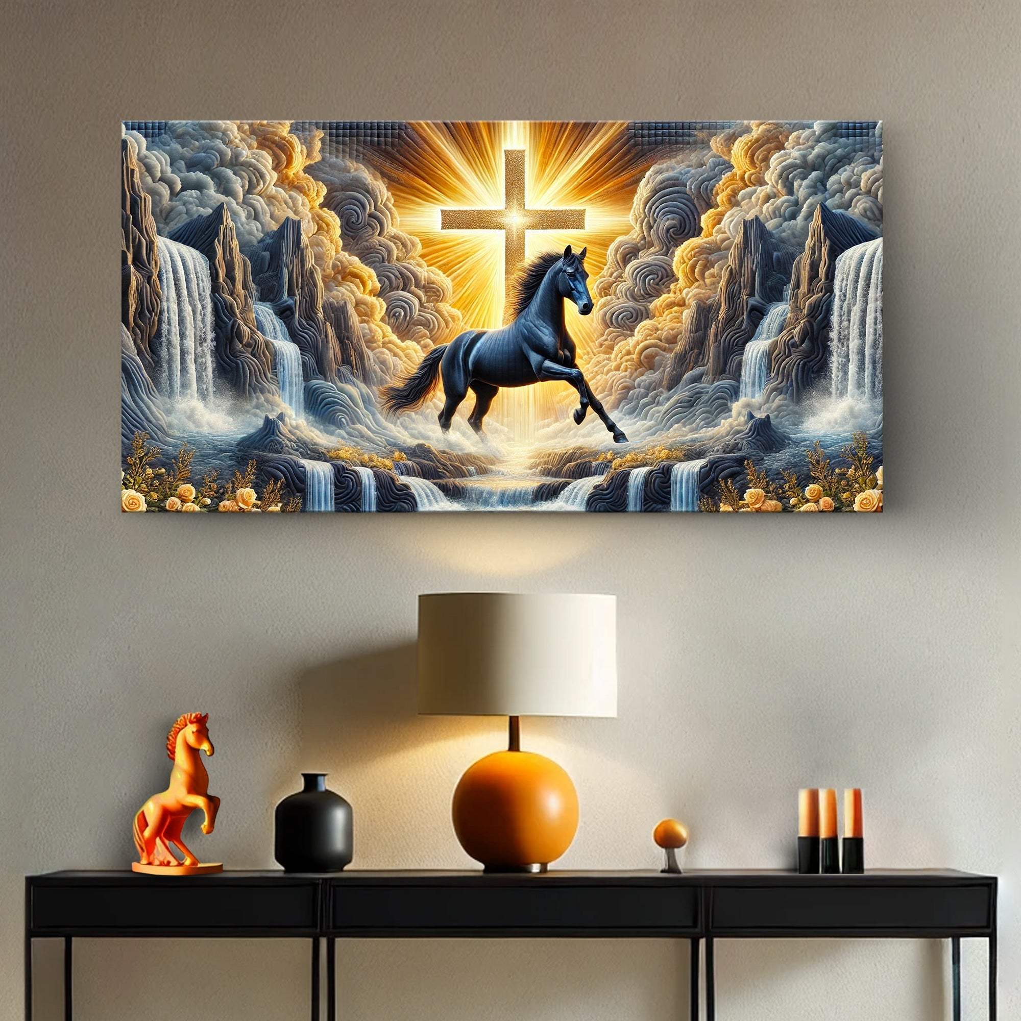 3D Horse Faith Wall Art III - Tailored Canvases - Flyclothing LLC