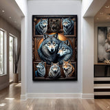 3D Wolf Collage Wall Art III - Tailored Canvases - Flyclothing LLC