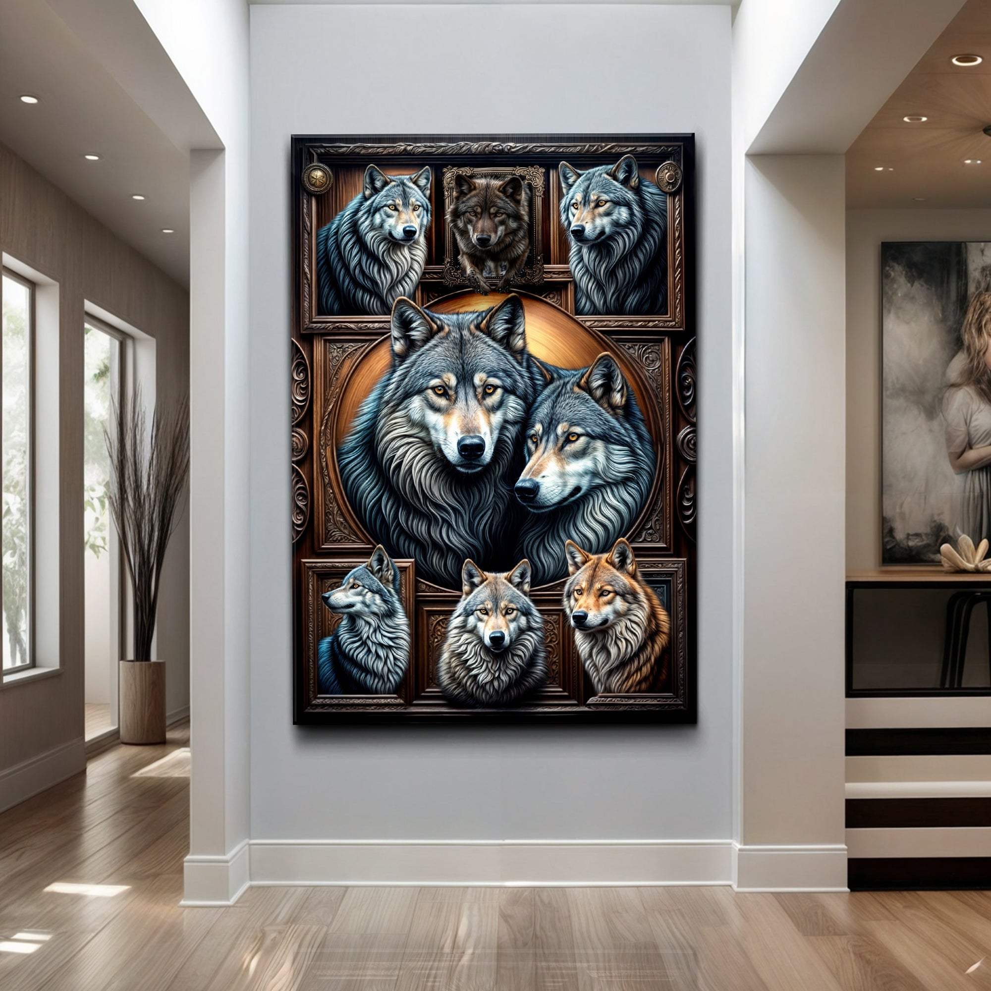 3D Wolf Collage Wall Art III - Tailored Canvases - Flyclothing LLC