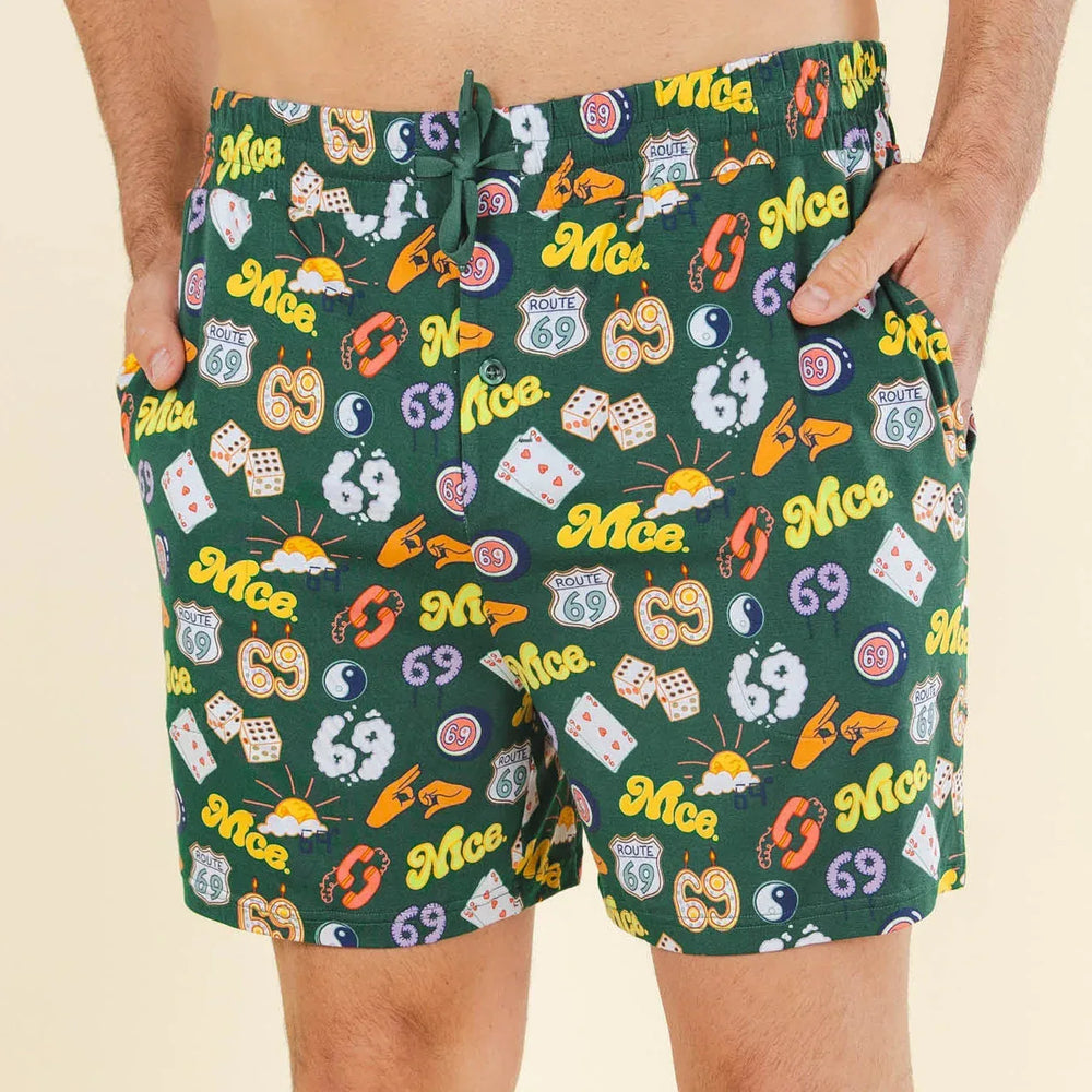 The Wine Dine & 69 | Route 69 Men’s Pajama Shorts - Shinesty - Flyclothing LLC