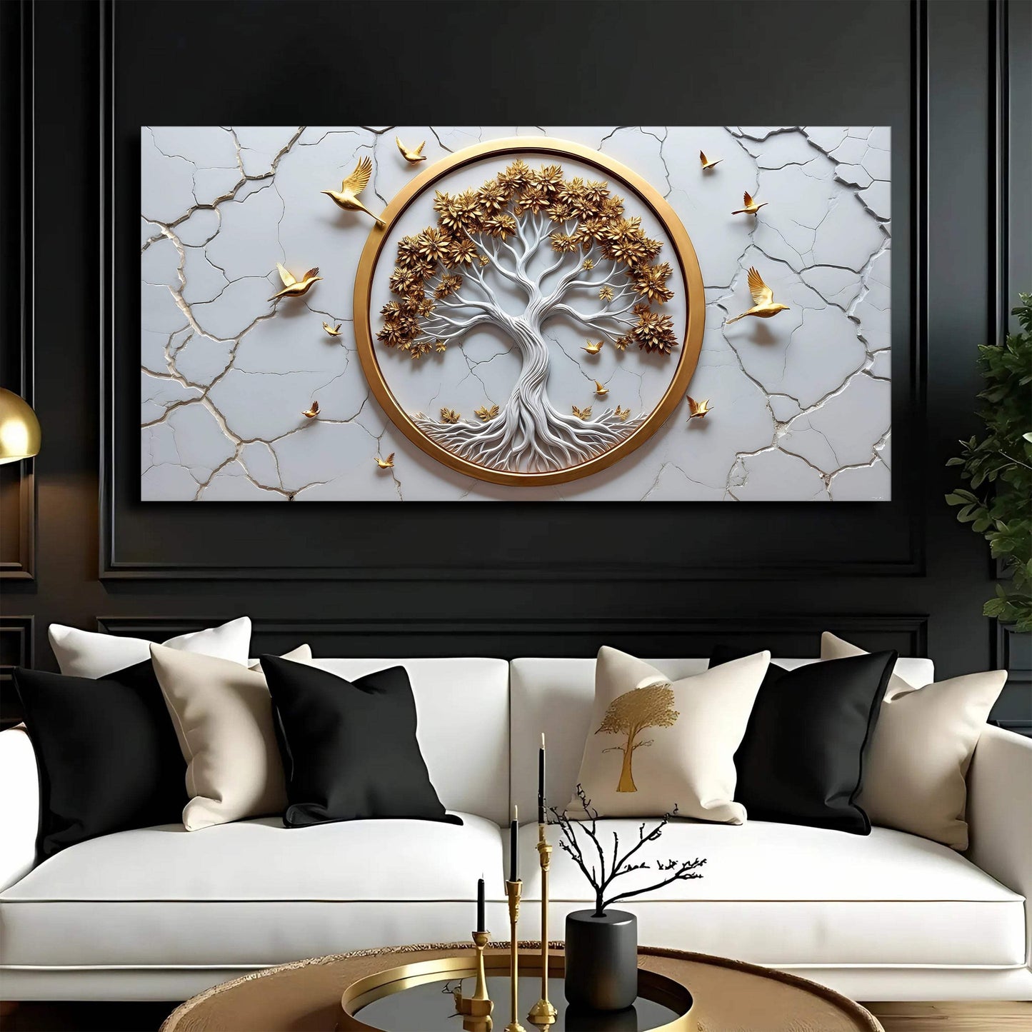 3D Celtic Tree of Life Wall Art - White - Tailored Canvases - Flyclothing LLC