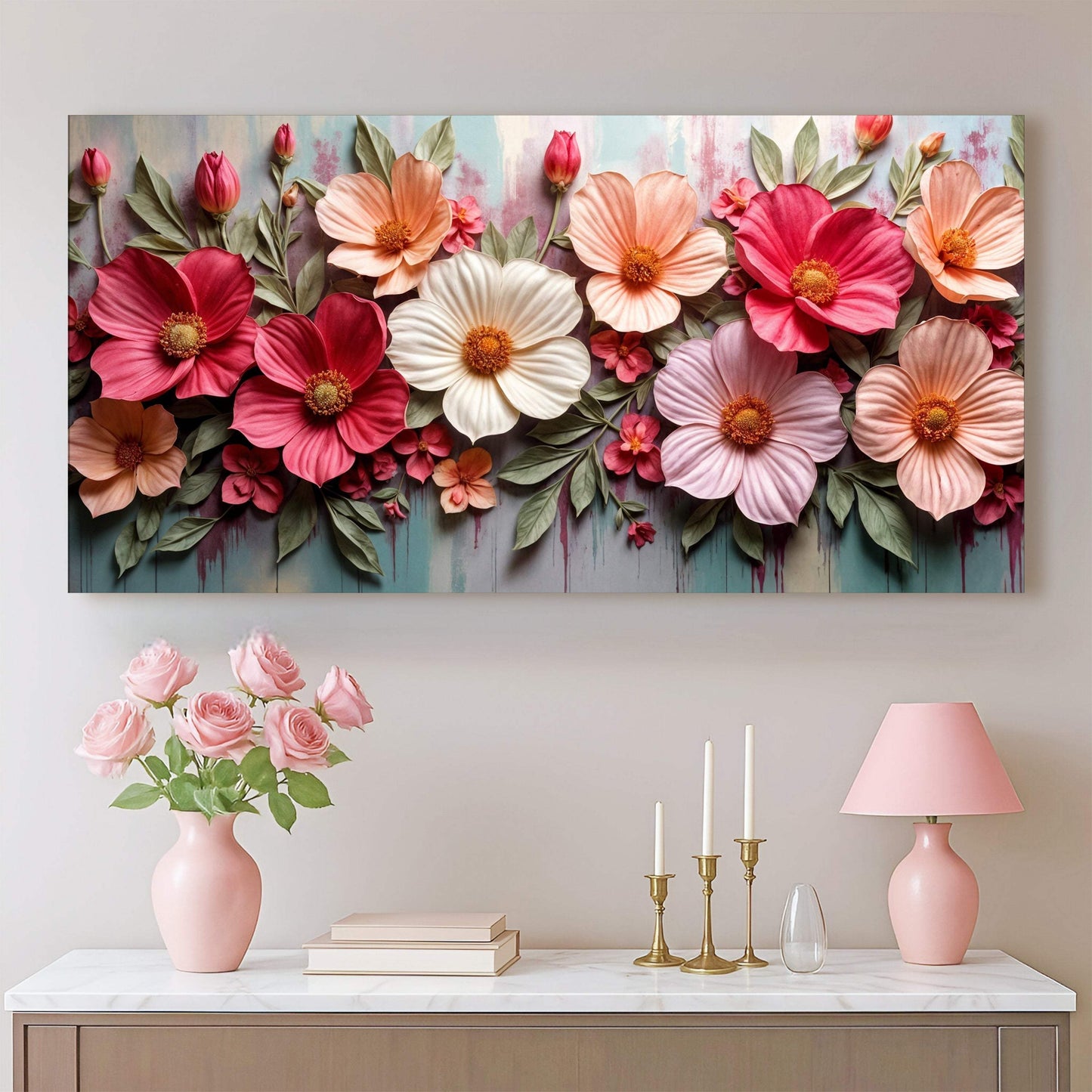 Colorful Floral Realistic Wall Art II - Tailored Canvases - Flyclothing LLC