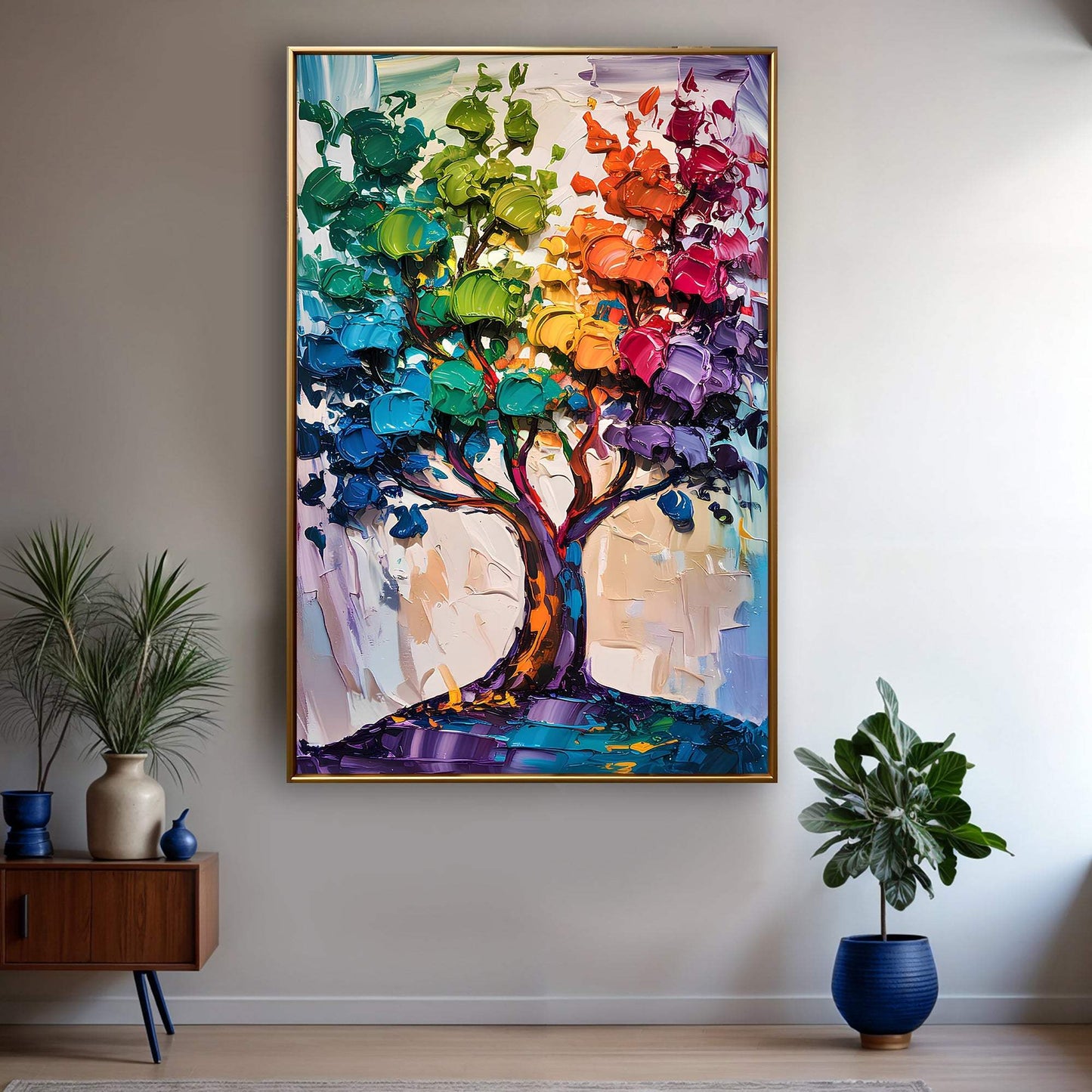 Rainbow Tree Abstract Wall Art - Tailored Canvases - Flyclothing LLC