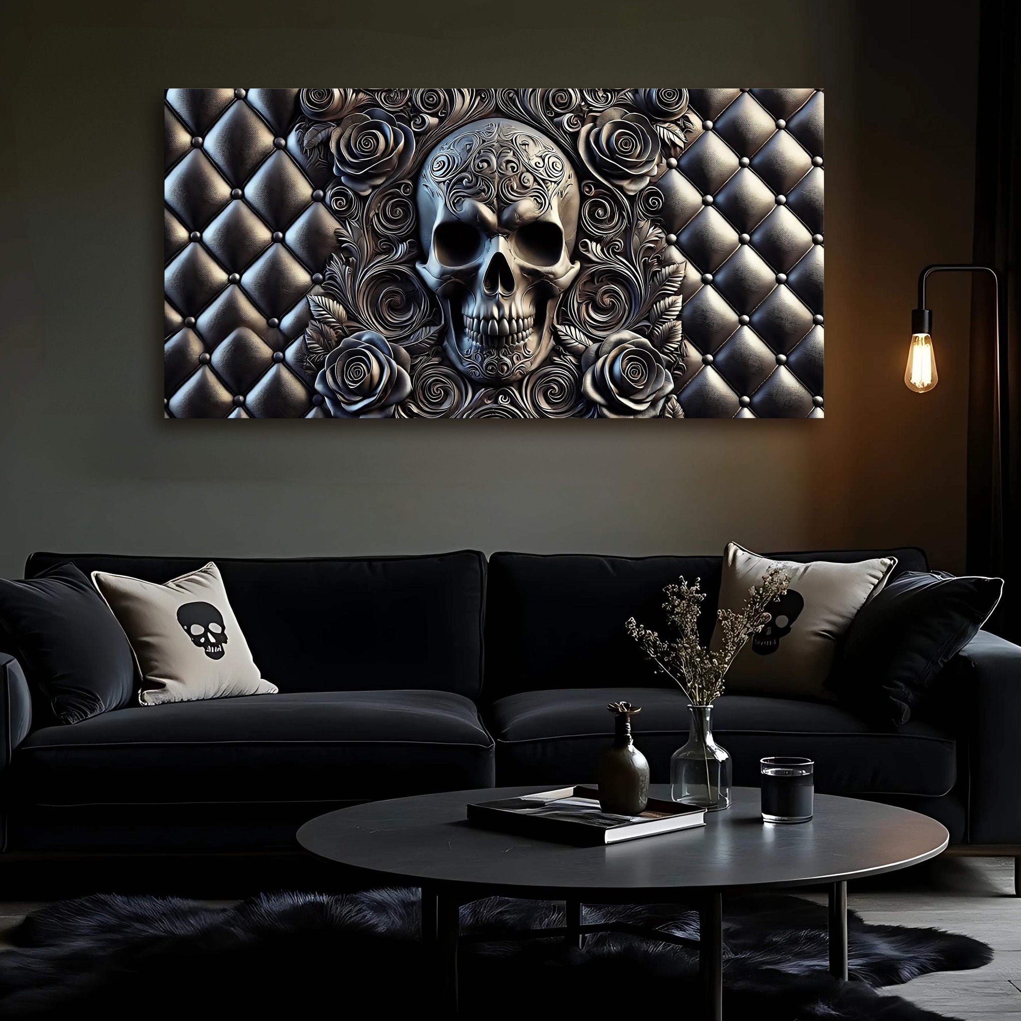 3D Rose And Skull Wall Art IV - Tailored Canvases - Flyclothing LLC